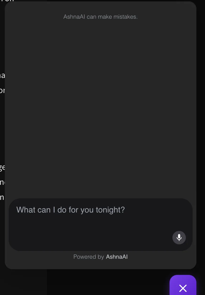 Live chat widget on a website